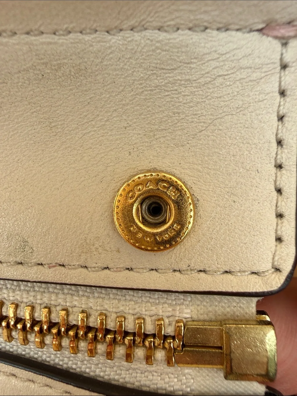 Coach Grace 26831 Colorblock Leather Satchel Beechwood Pink Ivory